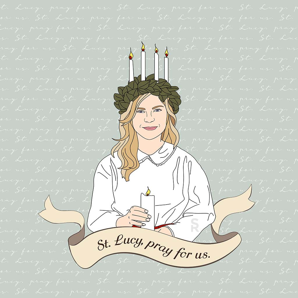 St. Lucy  8" Hanging Sign | Catholic Gifts & Decor-7