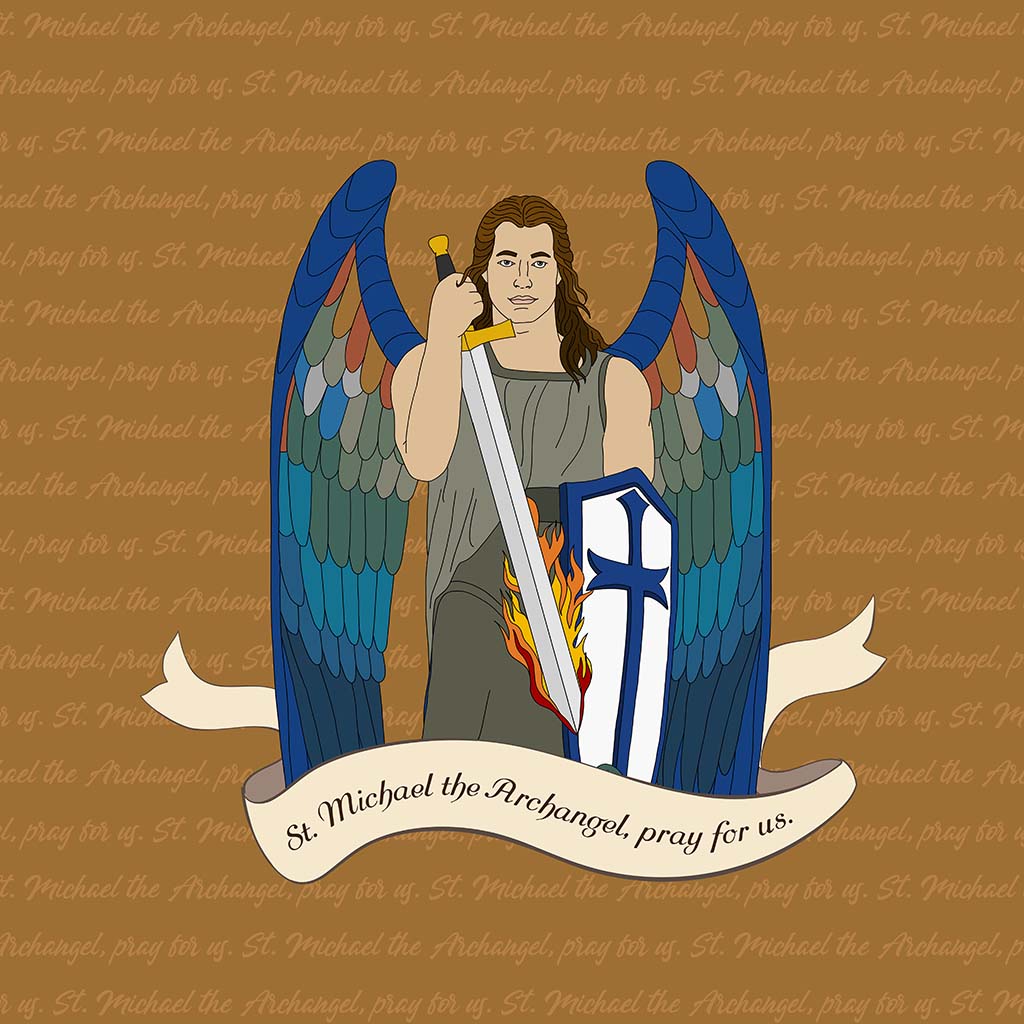 St. Michael  5x5 Wood Block | Catholic Gifts & Decor-7