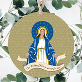 Our Lady of Grace Round 8 inch Hanging Wood Plaque