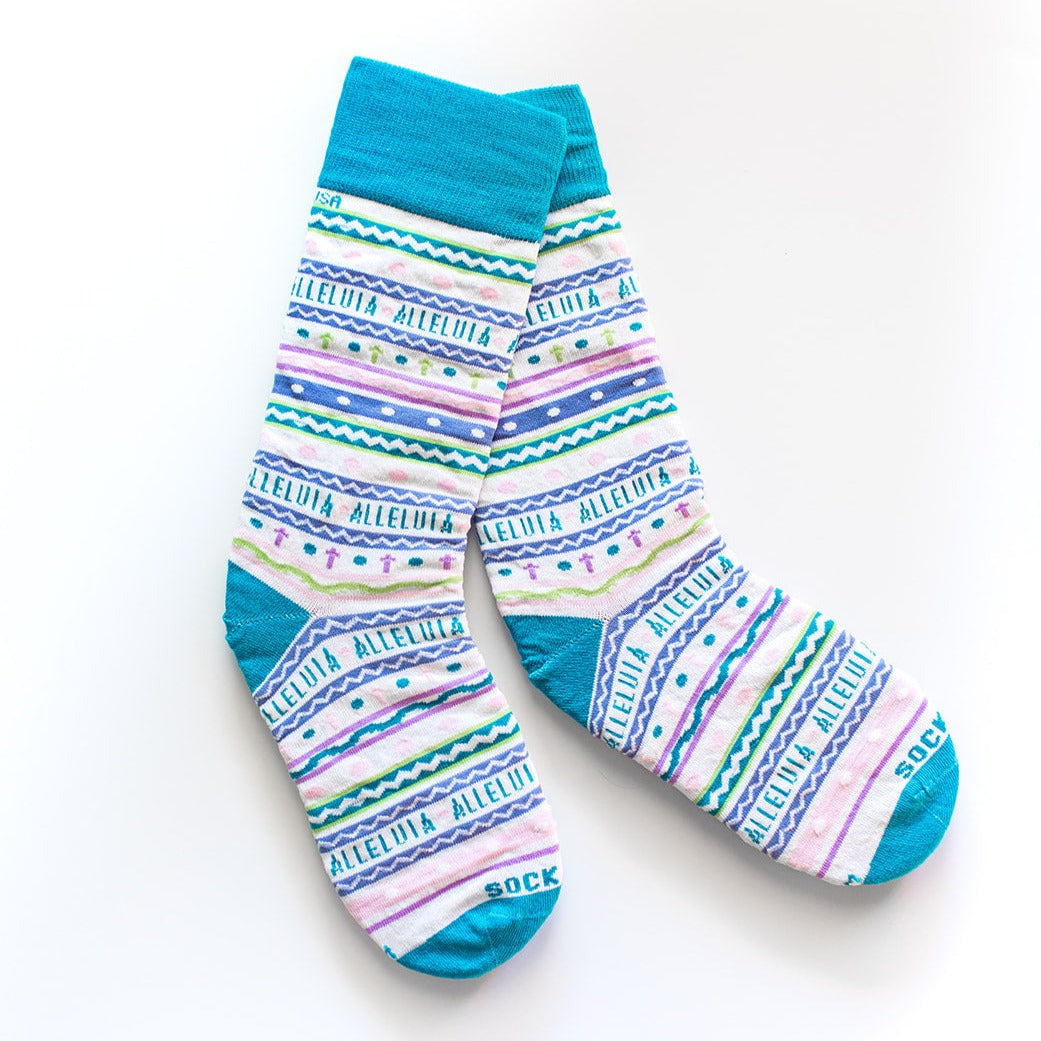 a pair of colorful socks